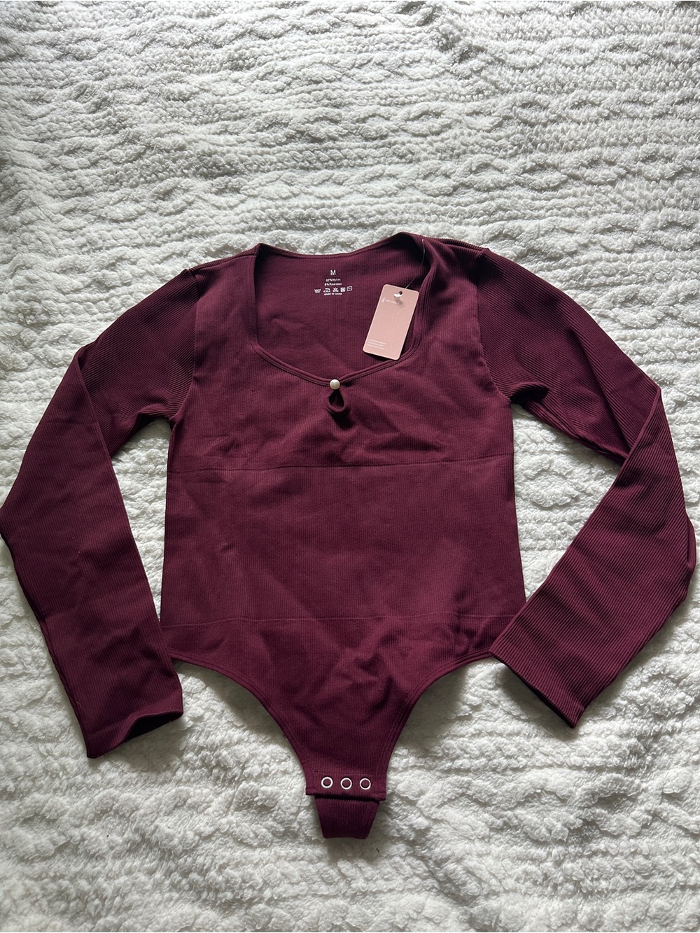 Long Sleeve Bodysuit in Burgundy
